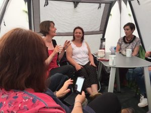 Close harmony workshop at Folk Camp - in a small tent!